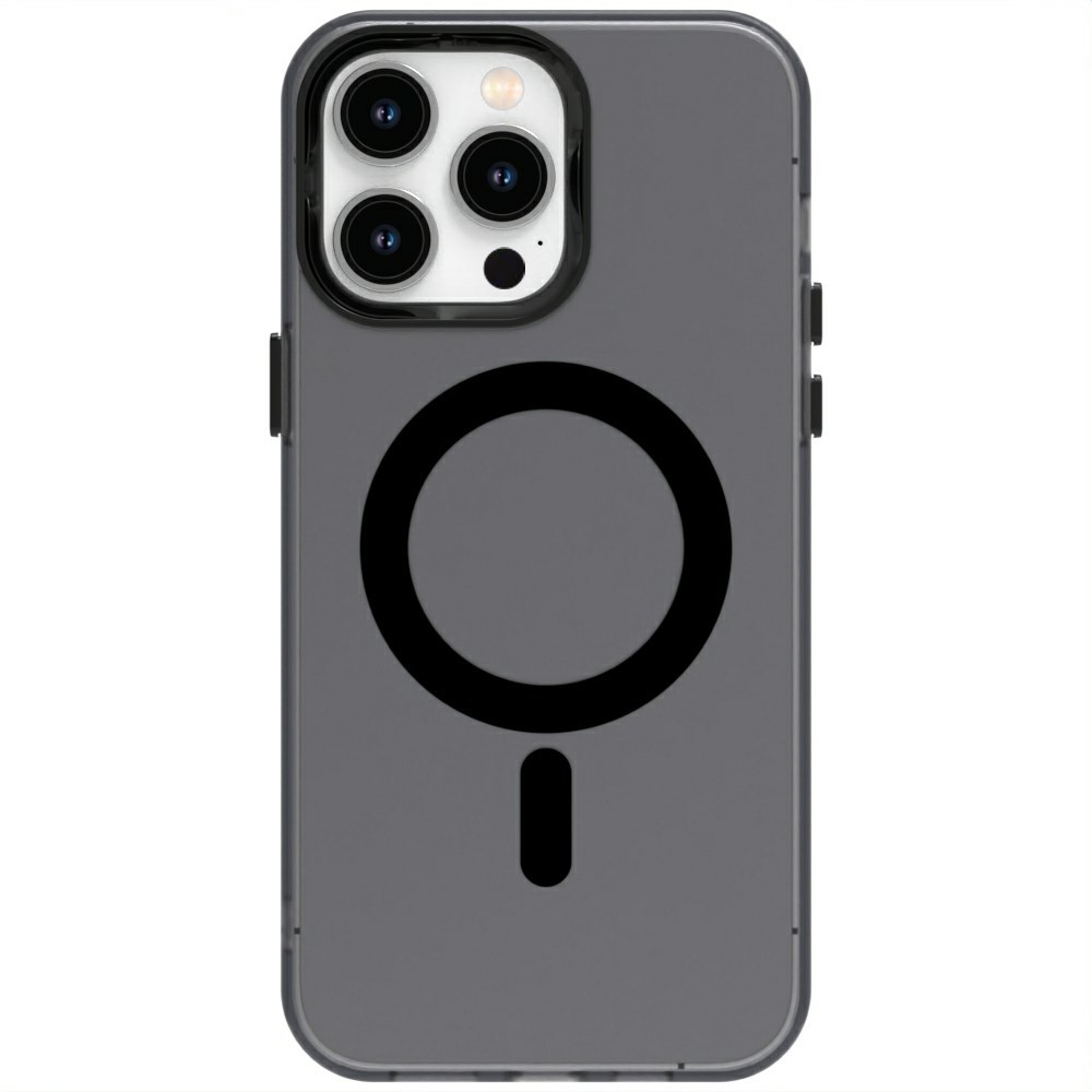 Candy Series For iPhone 14 Pro Max Case Compatible with MagSafe PC+TPU+PET Anti-Drop Phone Cover - Black