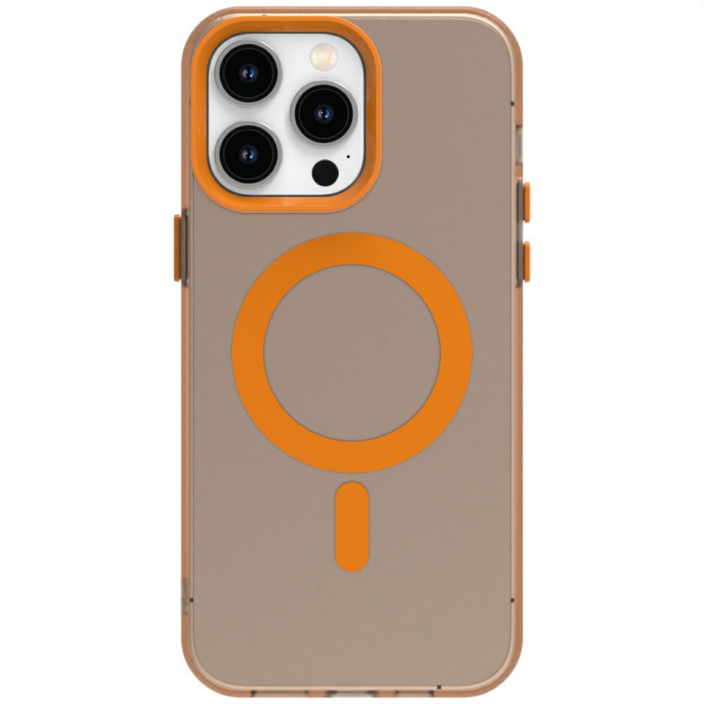 Candy Series For iPhone 13 Pro Max Case Compatible with MagSafe PC+TPU+PET Anti-Drop Phone Cover - Orange