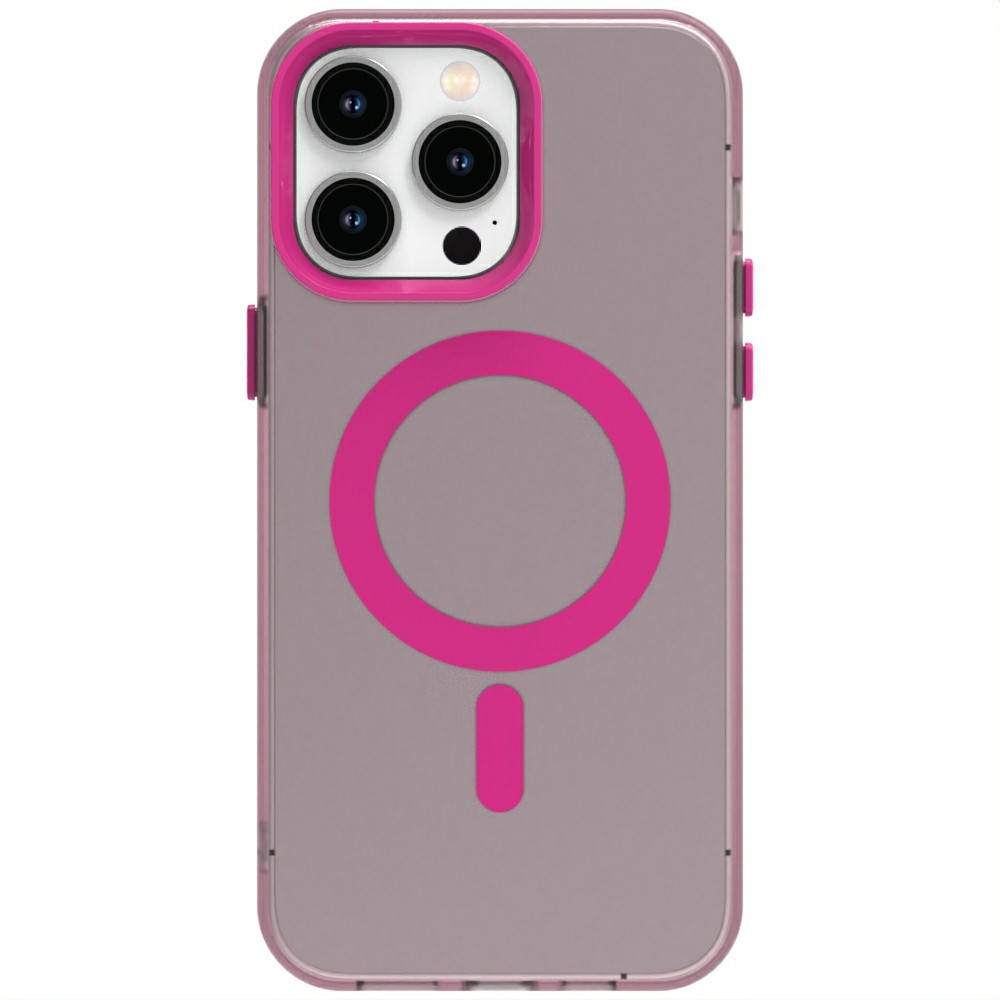 Candy Series For iPhone 13 Pro Max Case Compatible with MagSafe PC+TPU+PET Anti-Drop Phone Cover - Red