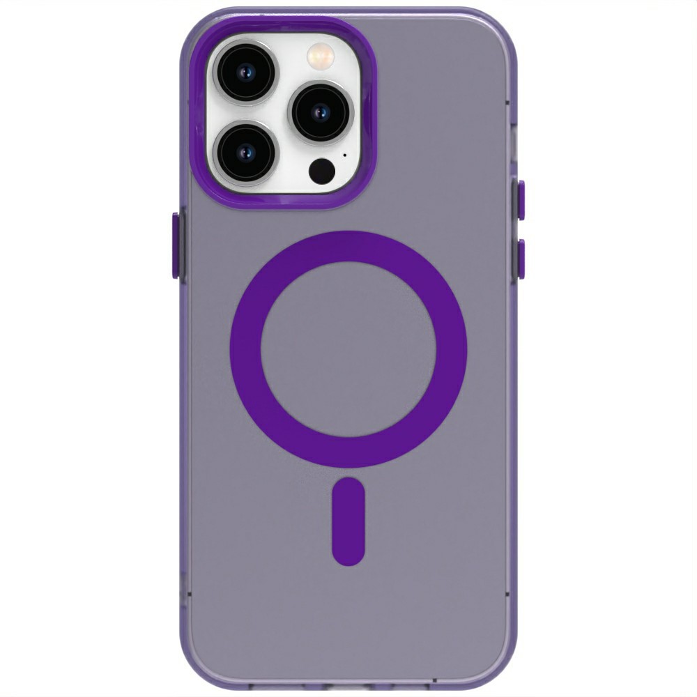 Candy Series For iPhone 13 Pro Max Case Compatible with MagSafe PC+TPU+PET Anti-Drop Phone Cover - Purple