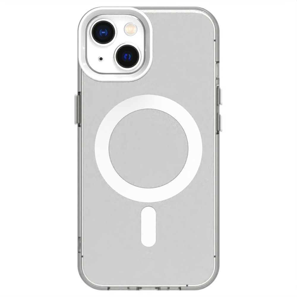 Candy Series For iPhone 14  /  13 Case Compatible with MagSafe PC+TPU+PET Anti-Drop Phone Cover - White