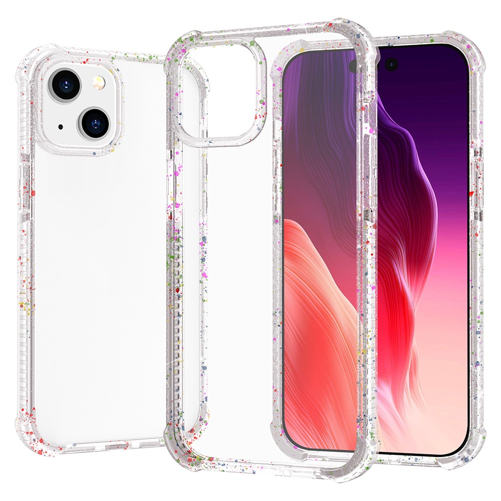 For iPhone 15 Case Reinforced Corner TPU+TPE+Acrylic Clear Phone Cover