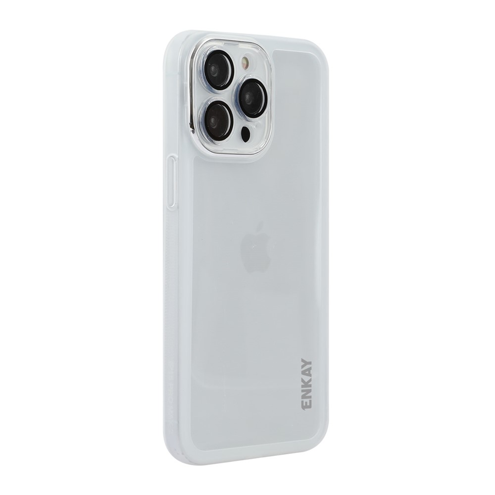 For iPhone 16 Pro ENKAY HAT PRINCE Case Matte TPU Phone Cover with Lens Film - White
