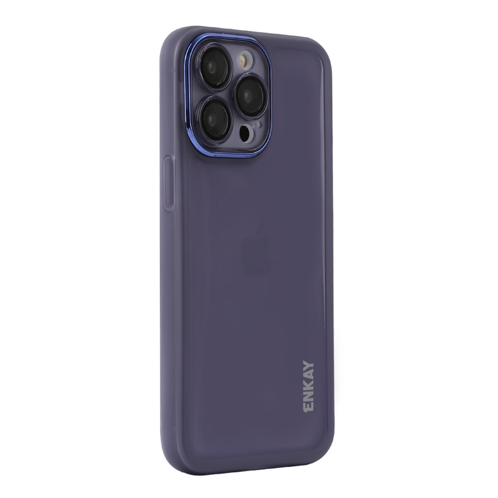 For iPhone 16 Pro Max ENKAY HAT PRINCE Case Matte TPU Phone Cover with Lens Film - 紫色