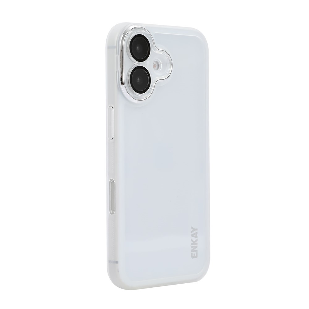 For iPhone 16 Plus ENKAY HAT PRINCE Case Matte TPU Phone Cover with Lens Film - White