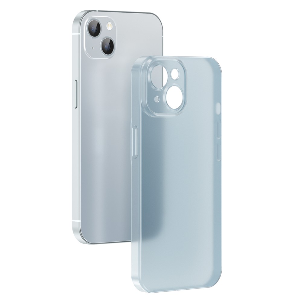 TOOCKI For iPhone 15 Plus Case Ultra Thin Matte PC Phone Cover - Transparent Blue