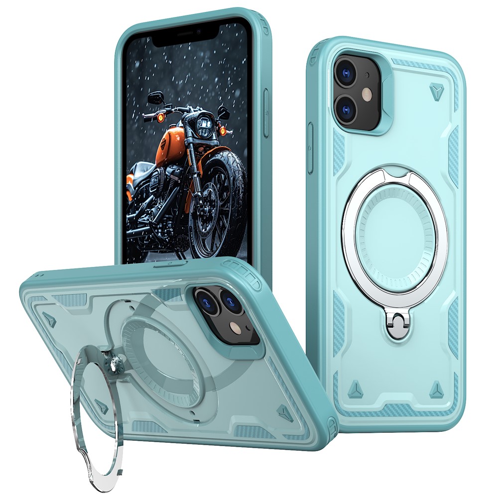 For iPhone 11 / XR Case Compatible with MagSafe Military Protection PC+TPU Kickstand Phone Cover - Baby Blue