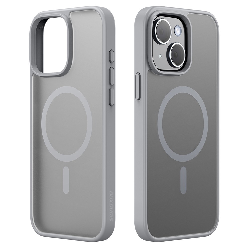 DUX DUCIS Yind Series For iPhone 15 Matte Case Compatible with MagSafe PC+TPU Phone Cover - Grey