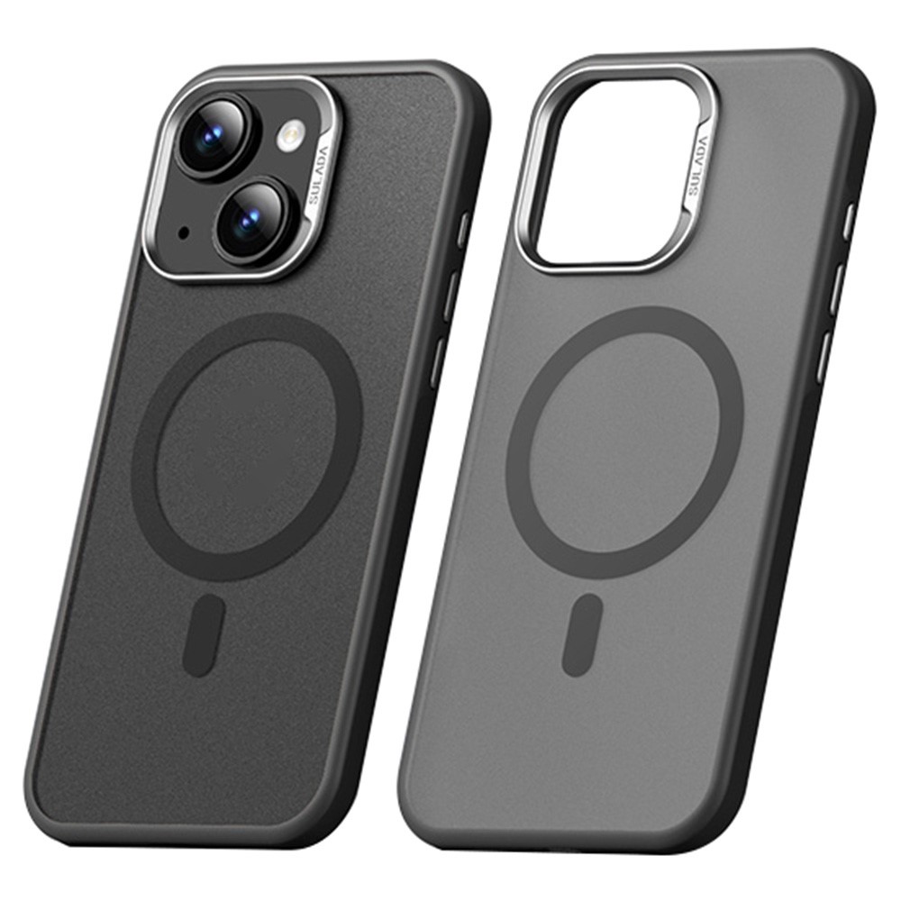 SULADA For iPhone 15 Case Compatible with MagSafe Ultra-Thin PC+TPU Phone Cover - Black