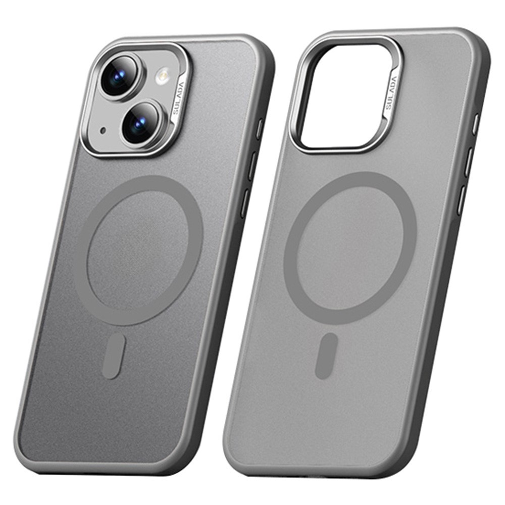 SULADA For iPhone 15 Case Compatible with MagSafe Ultra-Thin PC+TPU Phone Cover - Titanium Grey