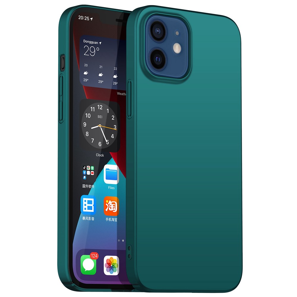 Cell Phone Case for iPhone 12 mini 5.4 inch, Raised Bezel Shockproof Solid Color Phone Back Cover - Green