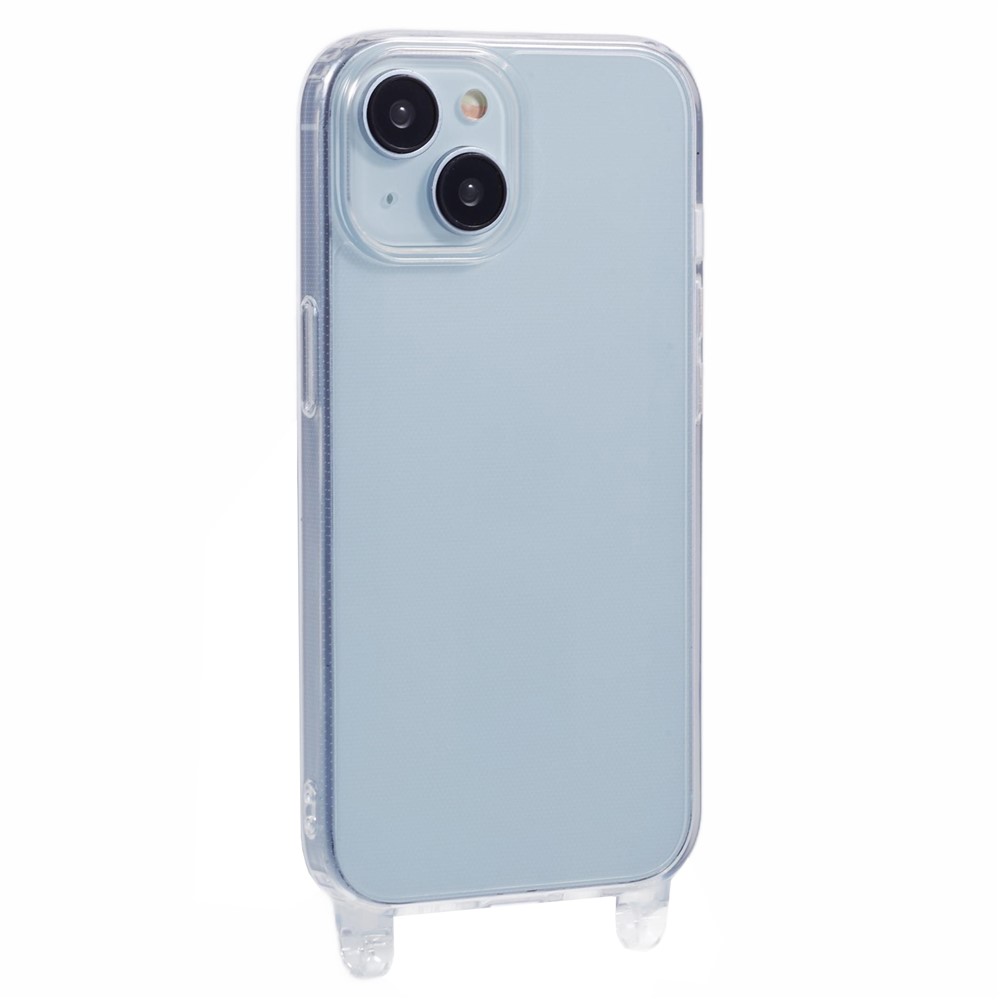 For iPhone 15 Case TPU 1.8mm Clear Phone Cover with Lanyard Holes