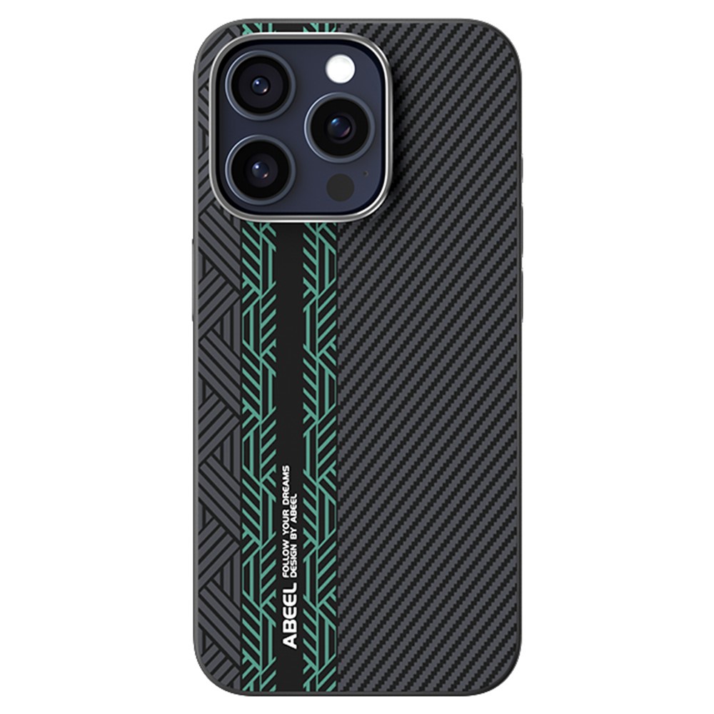 ABEEL For iPhone 13 Pro Case PC + TPU + Aluminum Alloy + PU Leather Phone Cover Compatible with MagSafe - Texture 2
