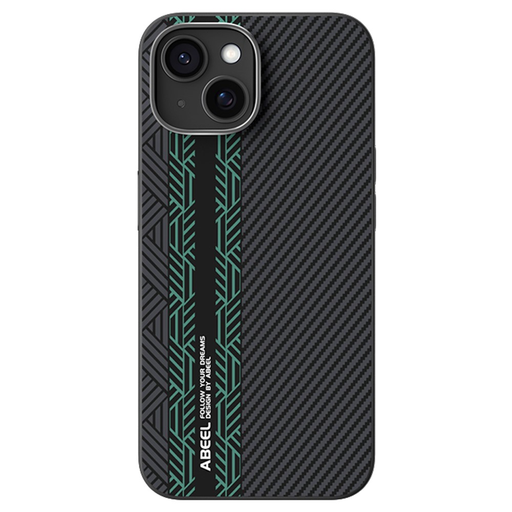 ABEEL For iPhone 13 Case PC + TPU + Aluminum Alloy + PU Leather Phone Cover Compatible with MagSafe - Texture 2