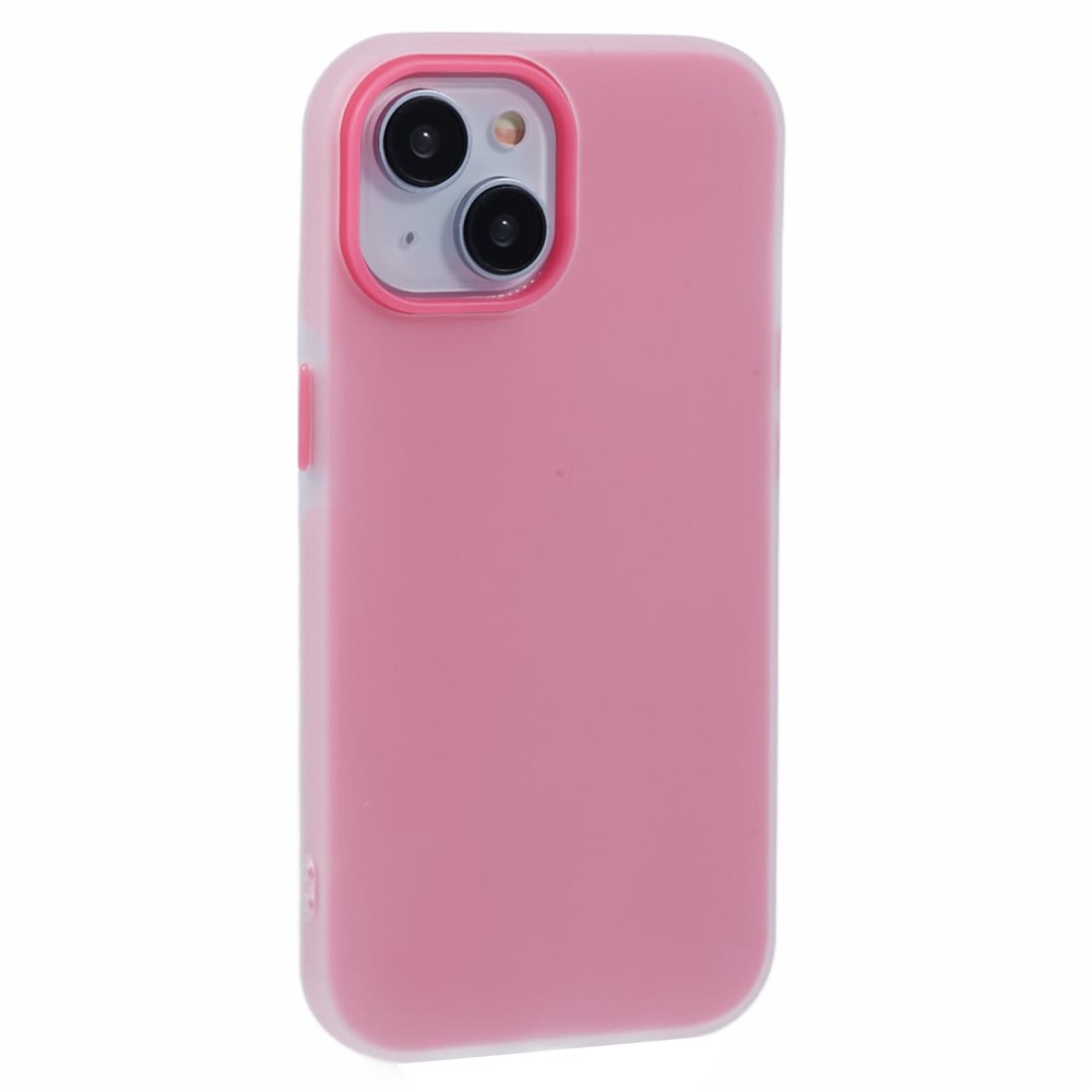 For iPhone 15 Case Detachable TPU Shockproof Phone Cover - Rose