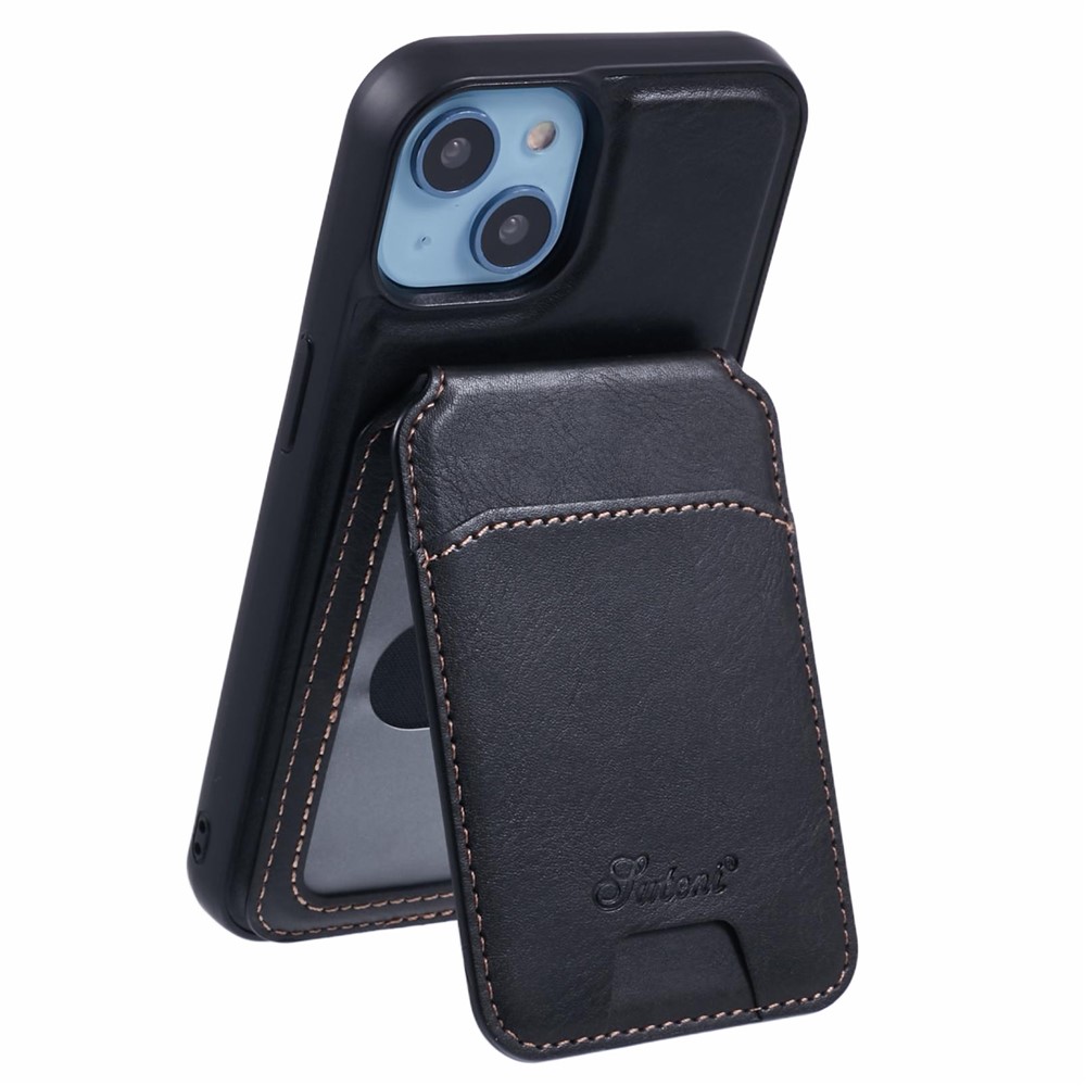 SUTENI H15 For iPhone 14 Case Compatible with MagSafe Detachable Card Holder Phone Cover - Black