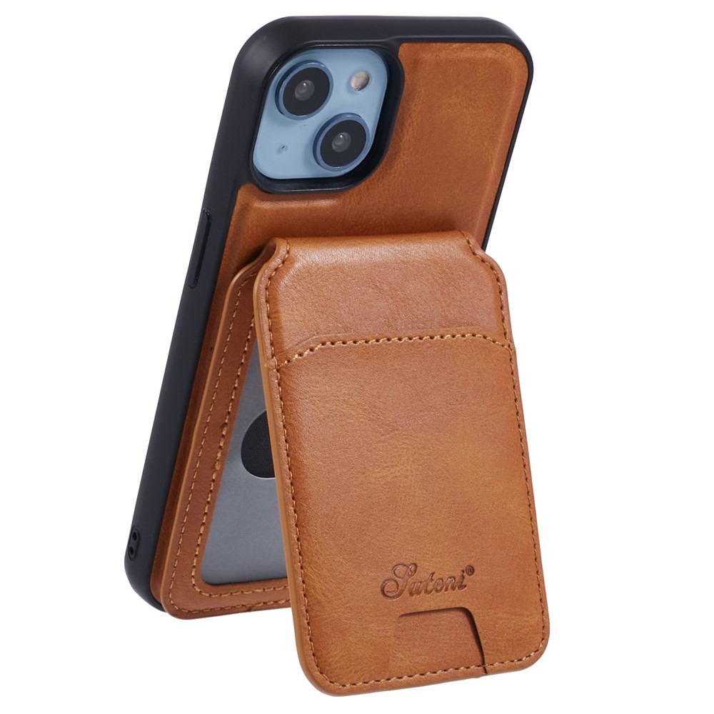 SUTENI H15 For iPhone 14 Case Compatible with MagSafe Detachable Card Holder Phone Cover - Khaki