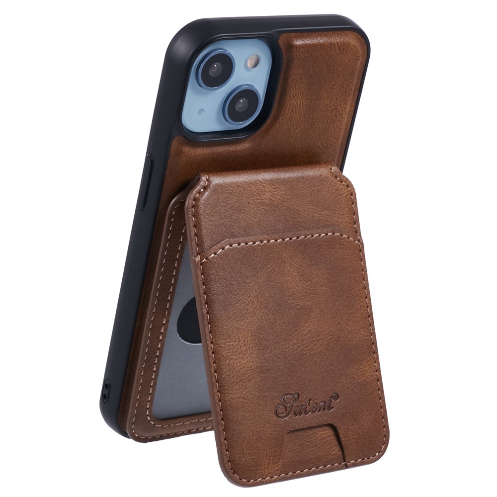 SUTENI H15 For iPhone 14 Case Compatible with MagSafe Detachable Card Holder Phone Cover - Brown