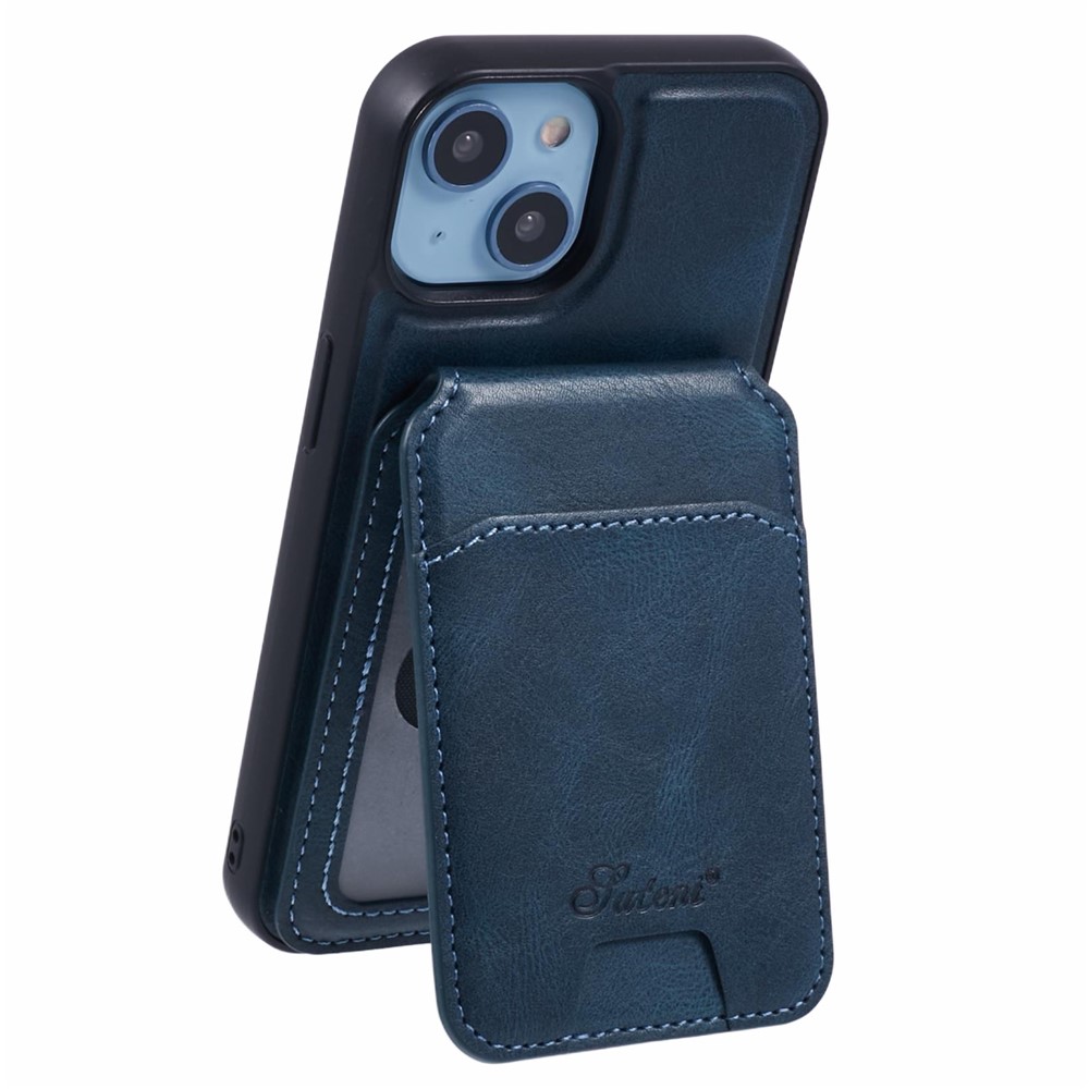SUTENI H15 For iPhone 14 Case Compatible with MagSafe Detachable Card Holder Phone Cover - Blue