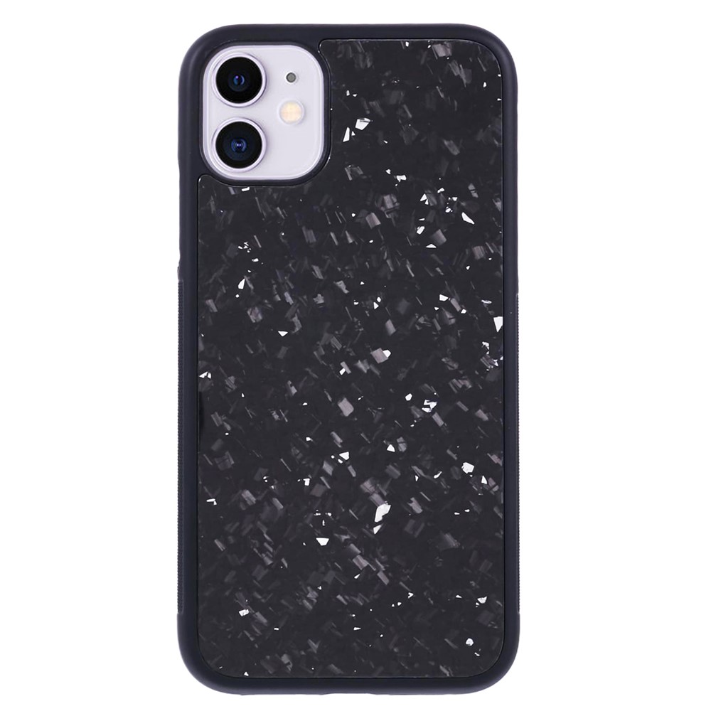For iPhone 11 Magnetic Case Forged Texture Aramid Fiber+TPU Anti-Slip Phone Cover - Silver