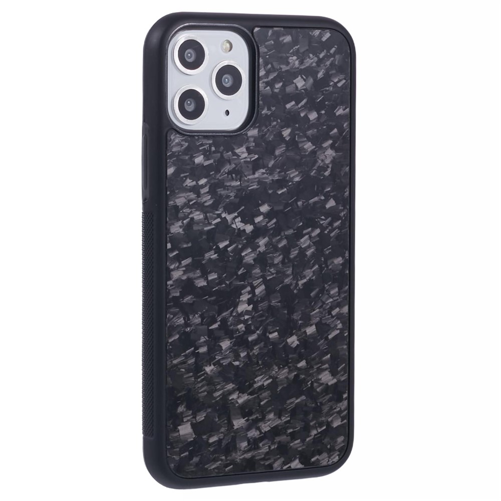 For iPhone 11 Pro Magnetic Case Forged Texture Aramid Fiber+TPU Anti-Slip Phone Cover - Black