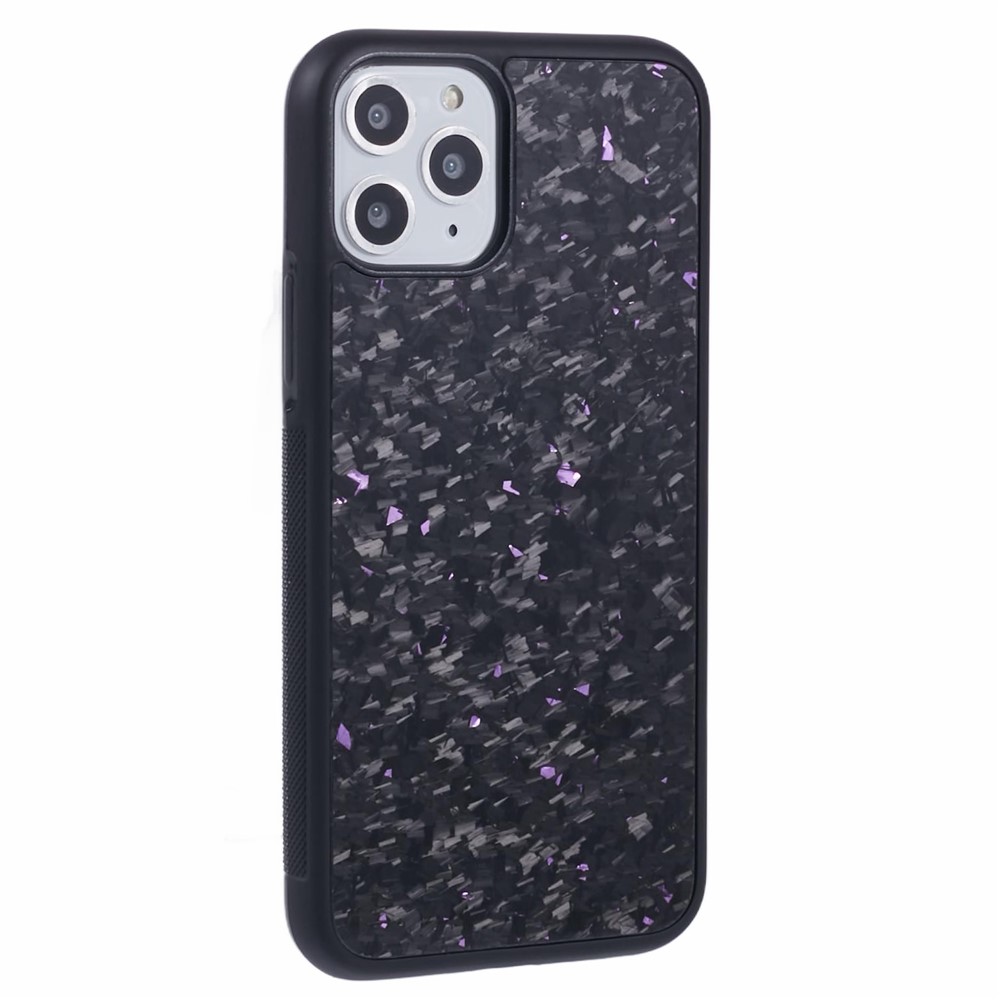 For iPhone 11 Pro Magnetic Case Forged Texture Aramid Fiber+TPU Anti-Slip Phone Cover - Purple
