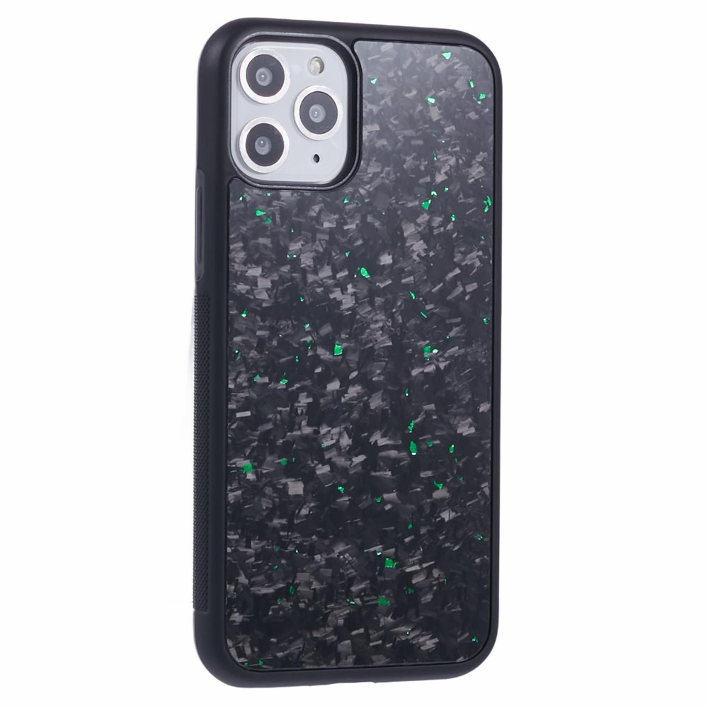 For iPhone 11 Pro Magnetic Case Forged Texture Aramid Fiber+TPU Anti-Slip Phone Cover - Green