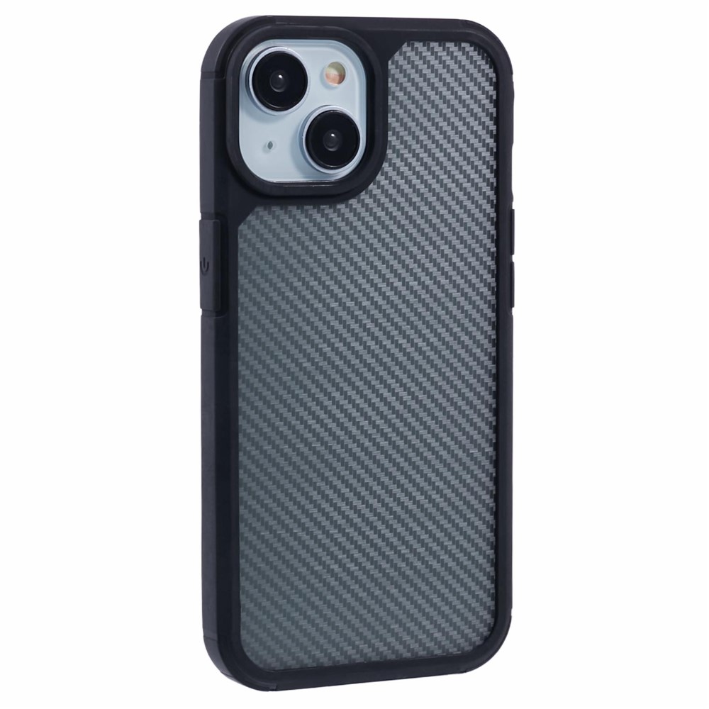 For iPhone 15 Case Carbon Fiber Texture TPU+PC Anti-Drop Phone Cover