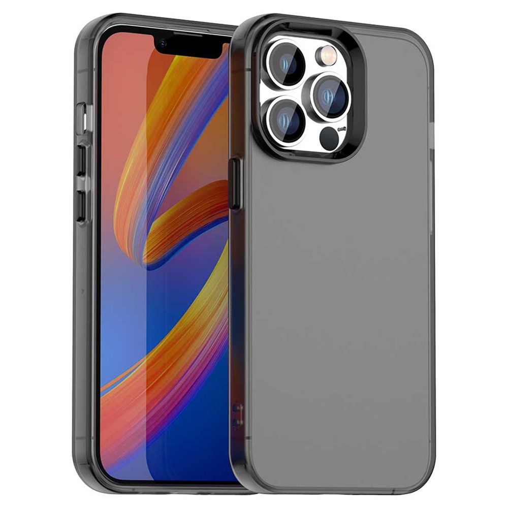 For iPhone 13 Pro Case PC+TPU+PET Matte Anti-Drop Phone Back Cover - Black