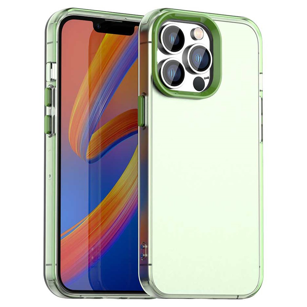 For iPhone 13 Pro Max Case PC+TPU+PET Matte Anti-Drop Phone Back Cover - Green