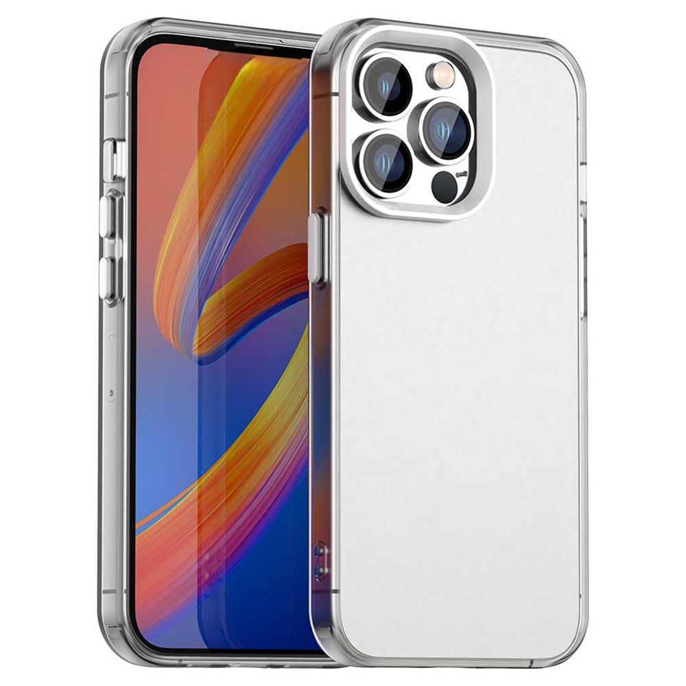 For iPhone 14 Pro Case PC+TPU+PET Matte Anti-Drop Phone Back Cover - White