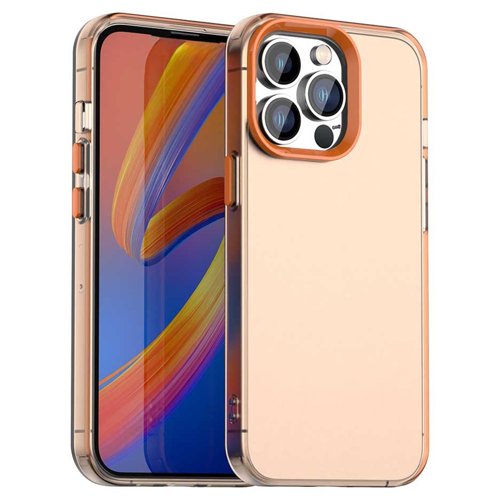 For iPhone 14 Pro Max Case PC+TPU+PET Matte Anti-Drop Phone Back Cover - Orange