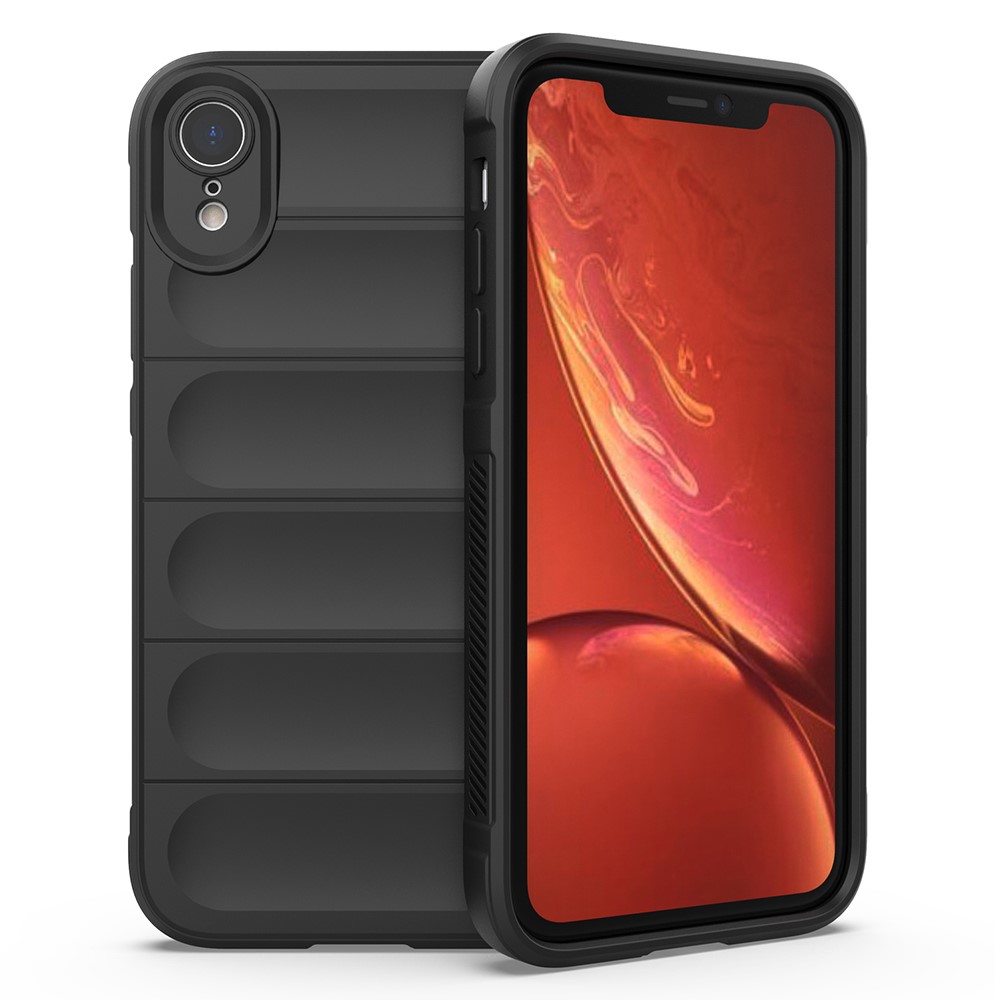 For iPhone XR Case Anti-Drop Soft TPU Rugged Phone Back Cover - Black