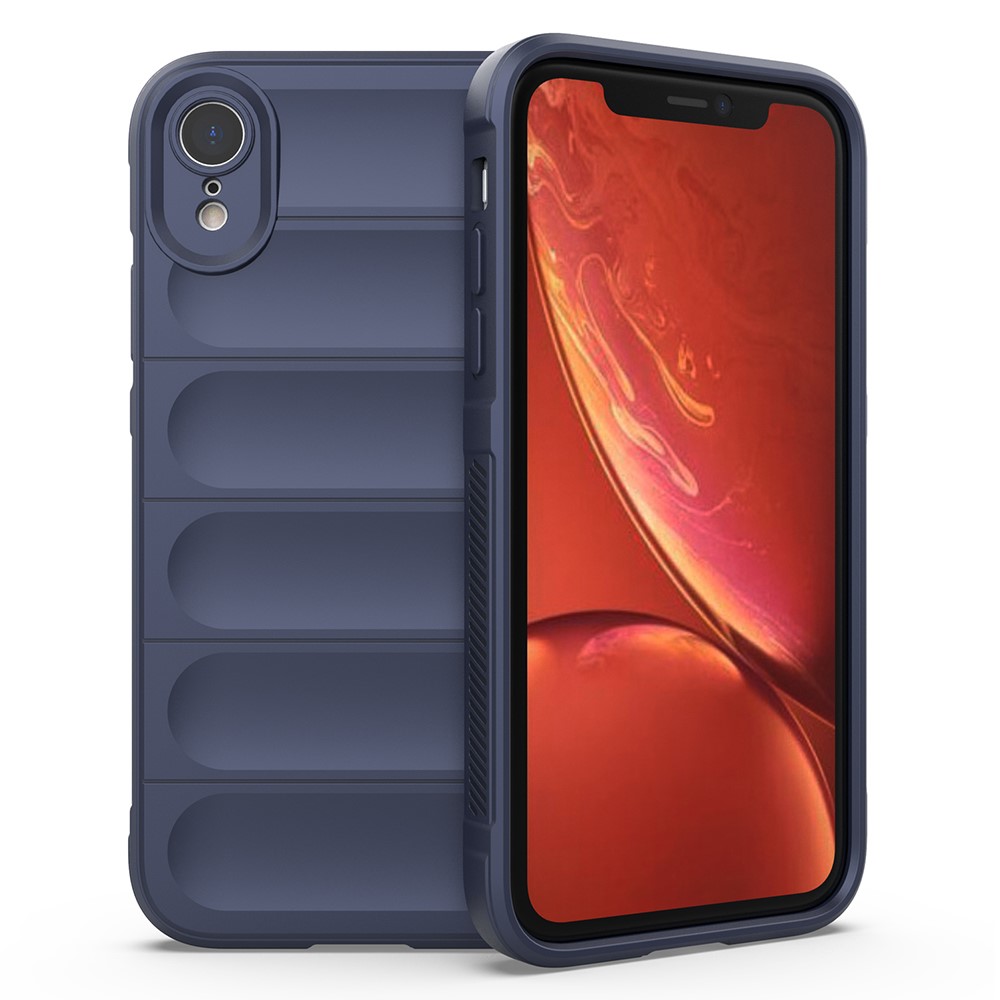 For iPhone XR Case Anti-Drop Soft TPU Rugged Phone Back Cover - Dark Blue