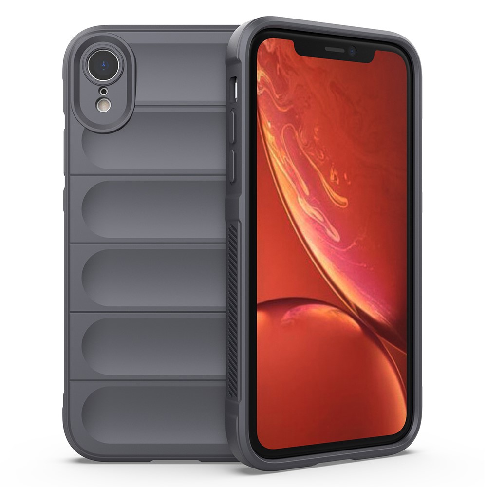 For iPhone XR Case Anti-Drop Soft TPU Rugged Phone Back Cover - Dark Grey