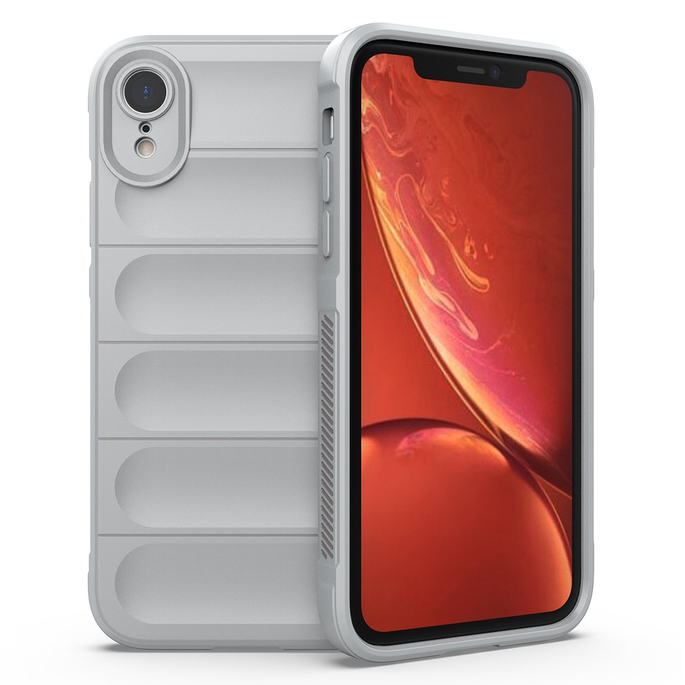 For iPhone XR Case Anti-Drop Soft TPU Rugged Phone Back Cover - Light Grey