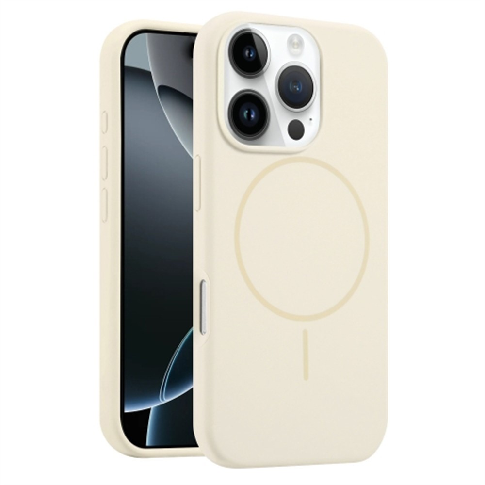For iPhone 14 Pro Max Case Compatible with MagSafe Liquid Silicone Anti-Drop Phone Cover - Beige