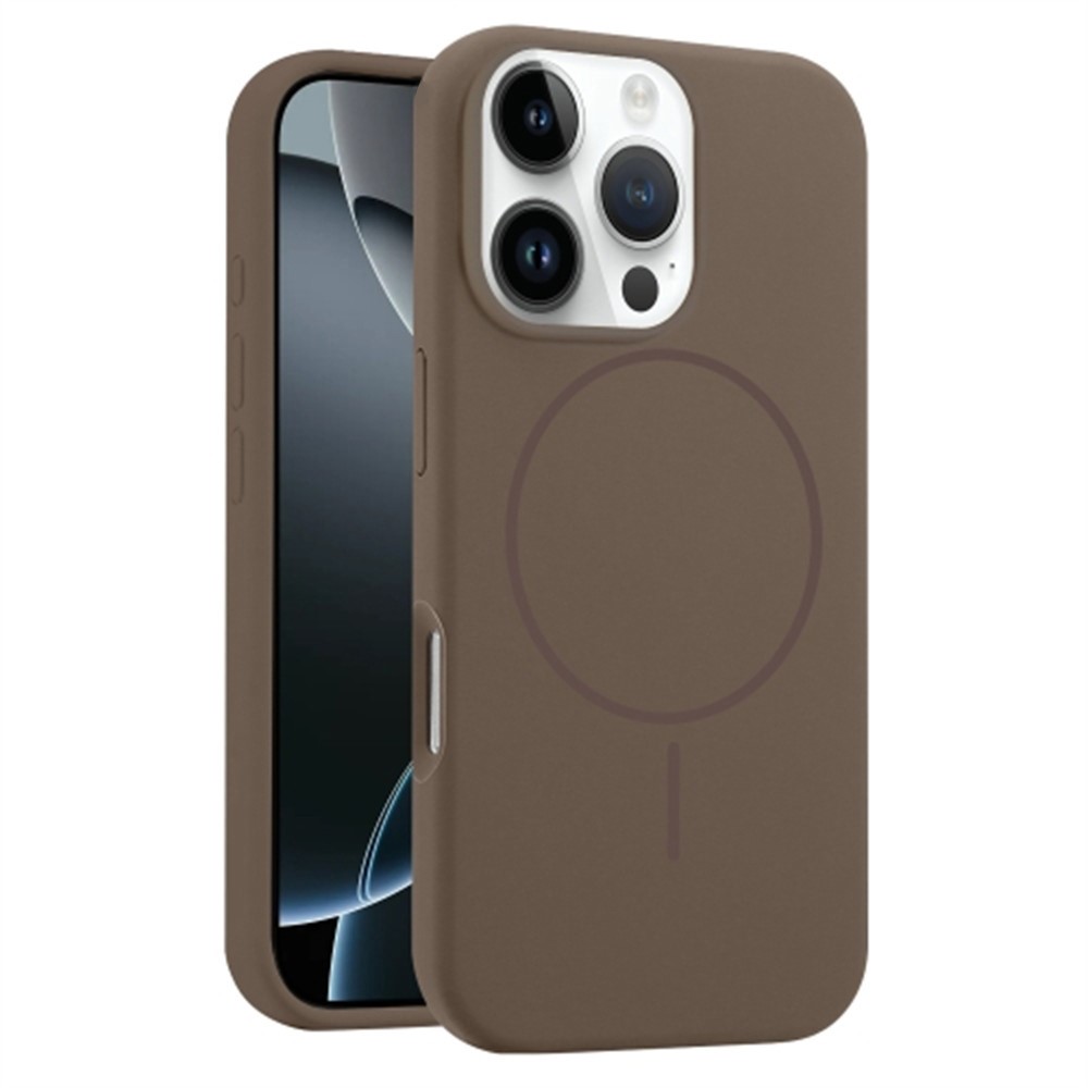 For iPhone 14 Pro Max Case Compatible with MagSafe Liquid Silicone Anti-Drop Phone Cover - Brown