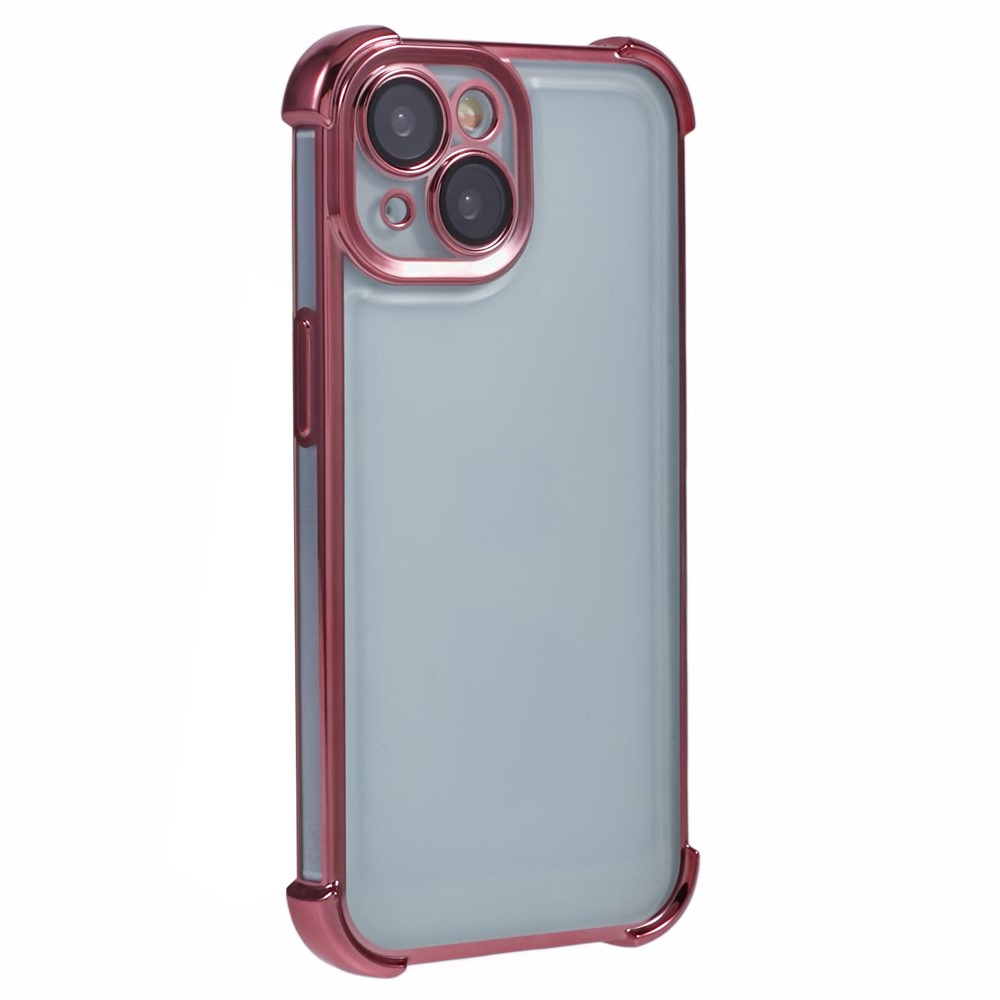 For iPhone 14 Case Reinforced Corners TPU Clear Back Cover - Pink