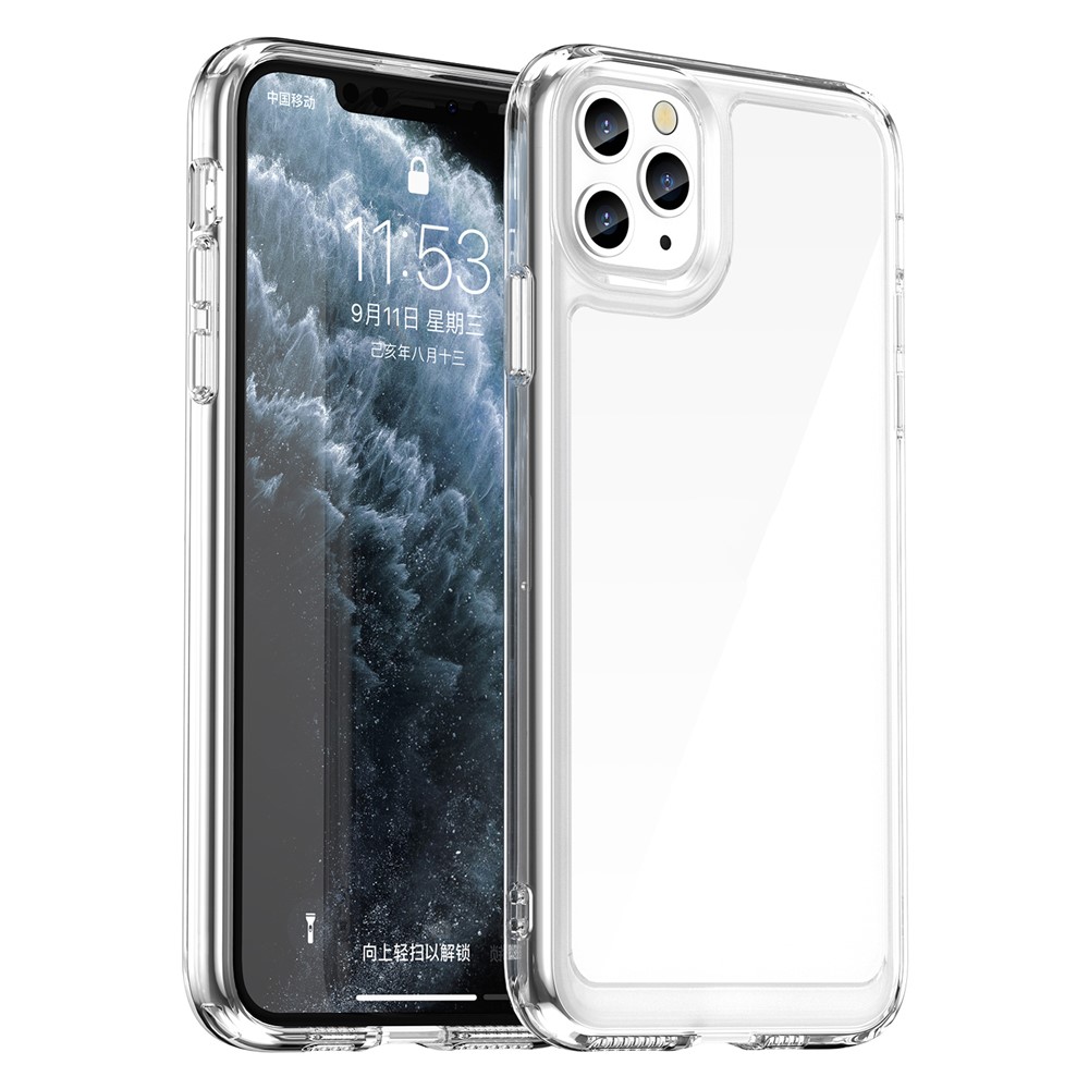 For iPhone 11 Pro Max Case TPU+Acrylic Protective Clear Phone Cover - Transparent
