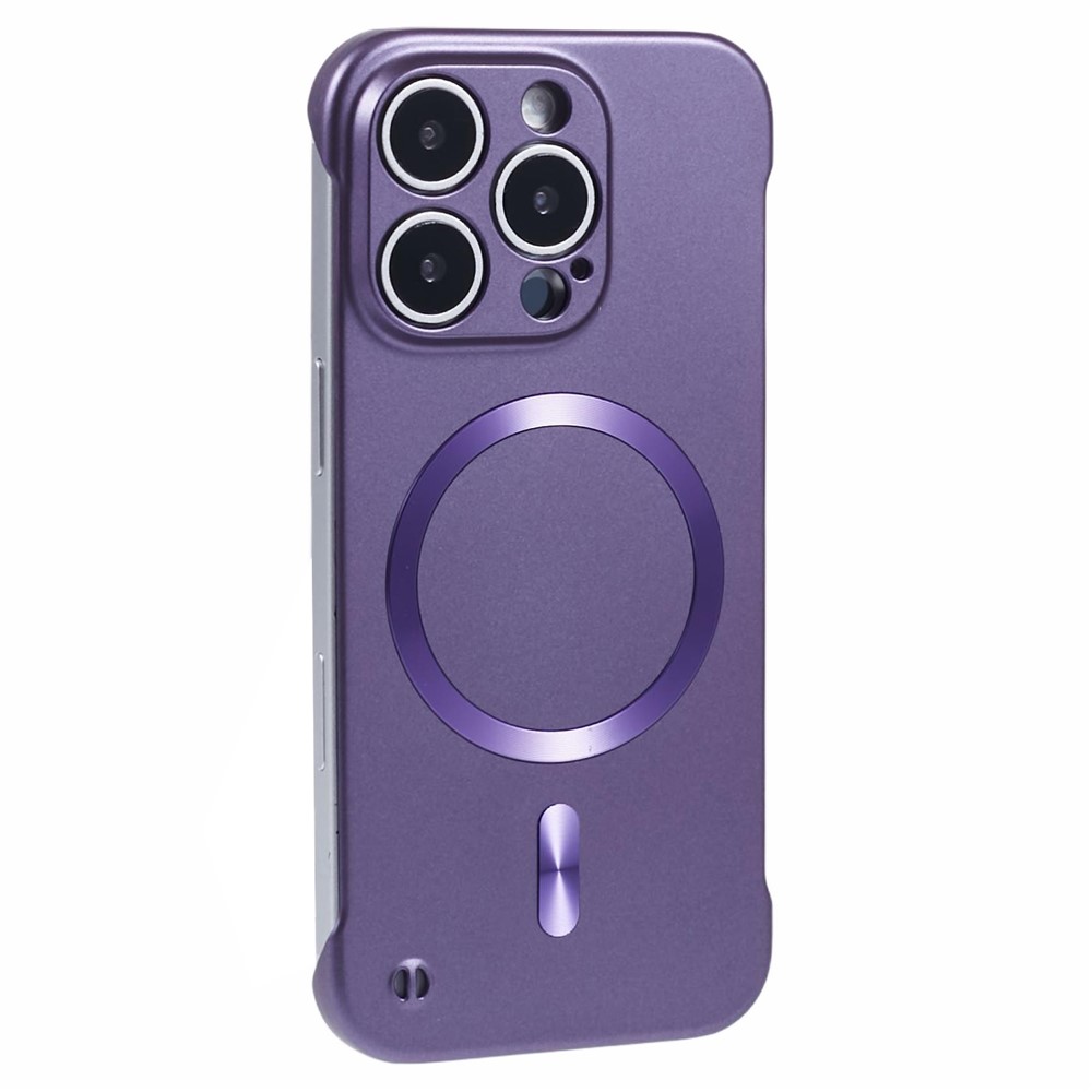 For iPhone 14 Pro Max Case Compatible with MagSafe Hard PC Frameless Phone Cover - Purple