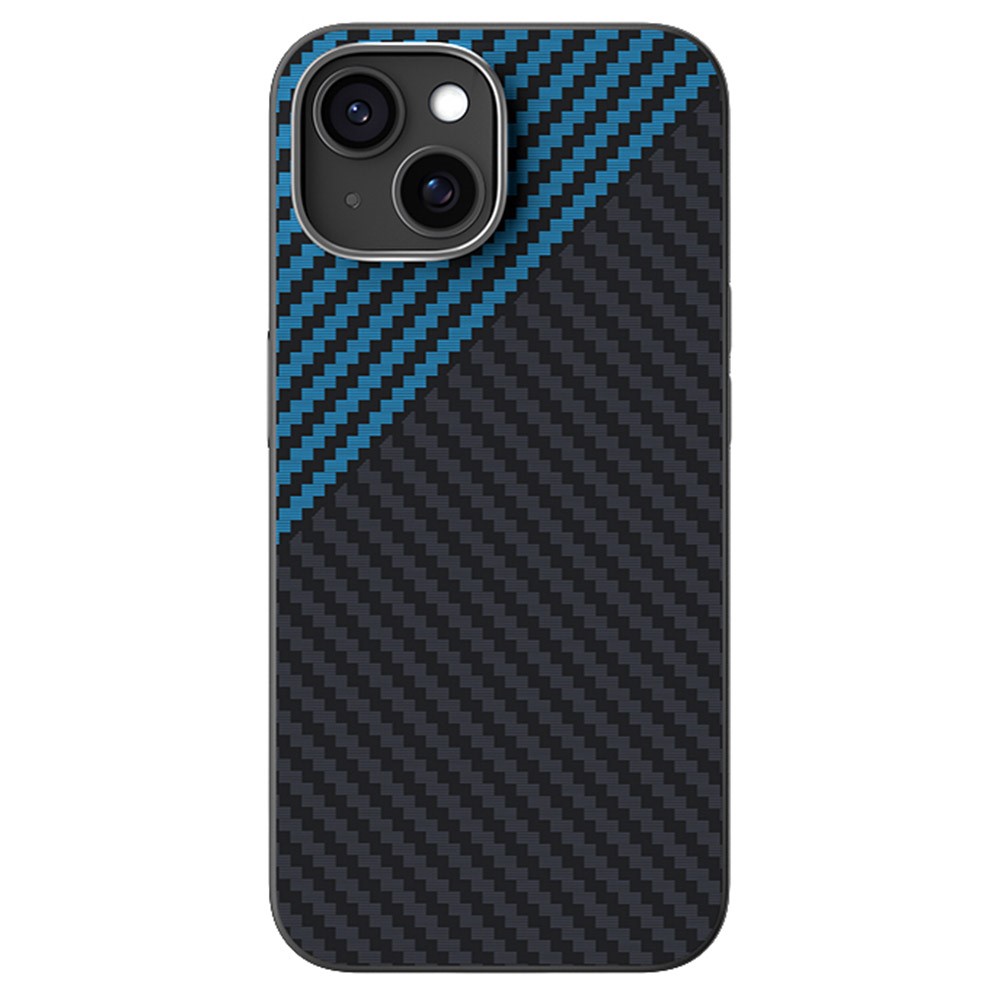 ABEEL For iPhone 14 Case Compatible with MagSafe Carbon Fiber Texture Back Cover - Black  /  Blue