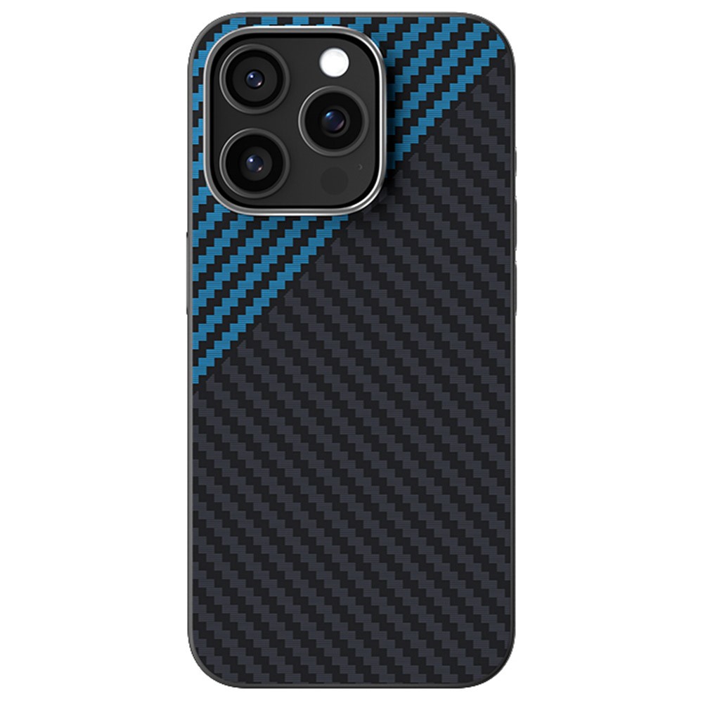 ABEEL For iPhone 14 Pro Case Compatible with MagSafe Carbon Fiber Texture Back Cover - Black / Blue