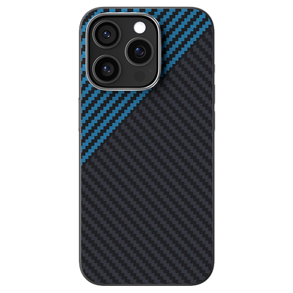 ABEEL For iPhone 14 Pro Max Case Compatible with MagSafe Carbon Fiber Texture Back Cover - Black  /  Blue