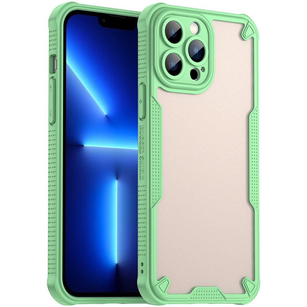 For iPhone 13 Pro Max Case PC+TPU Frosted Phone Back Cover - Green