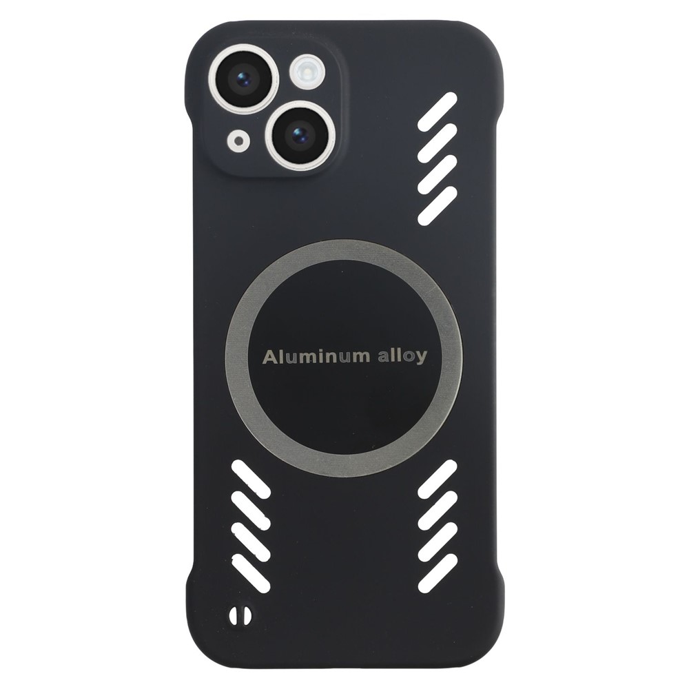 For iPhone 15 Case Hard PC Frameless Heat Dissipation Phone Cover - Black