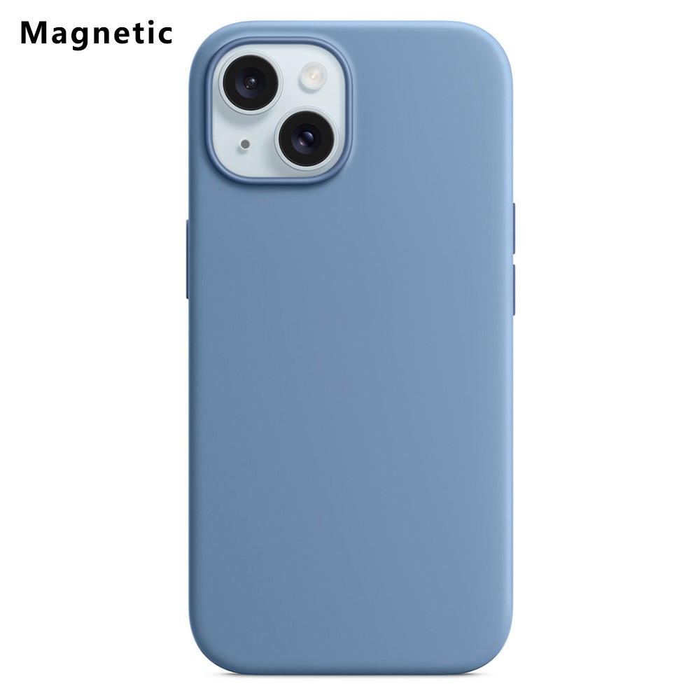 For iPhone 15 Plus Compatible with MagSafe Liquid Silicone Phone Back Cover (No Logo) - Blue