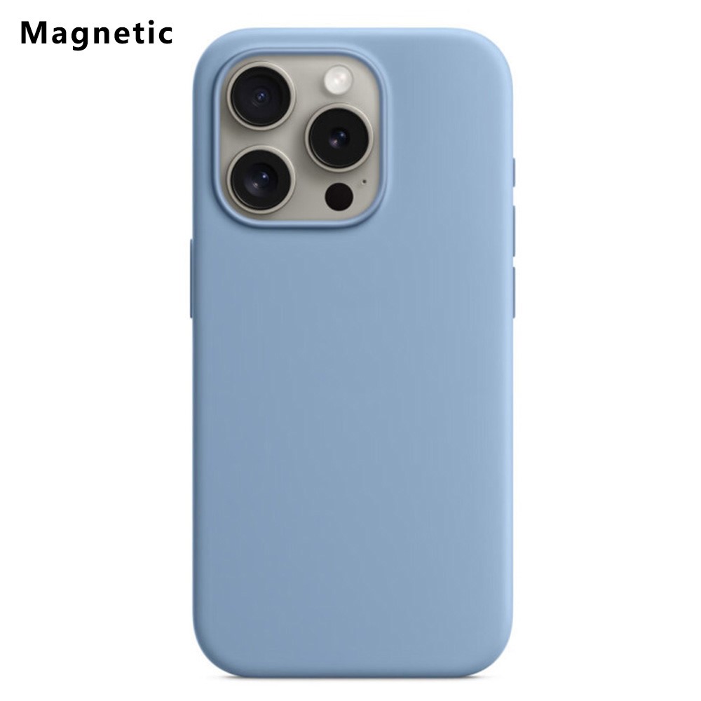 For iPhone 15 Pro Max Compatible with MagSafe Liquid Silicone Phone Back Cover (No Logo) - Blue