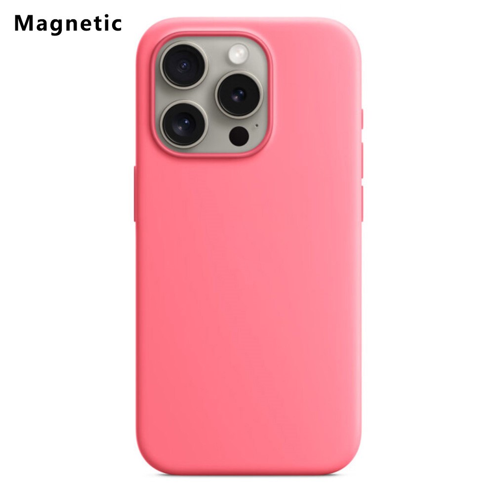 For iPhone 15 Pro Max Compatible with MagSafe Liquid Silicone Phone Back Cover (No Logo) - Pink