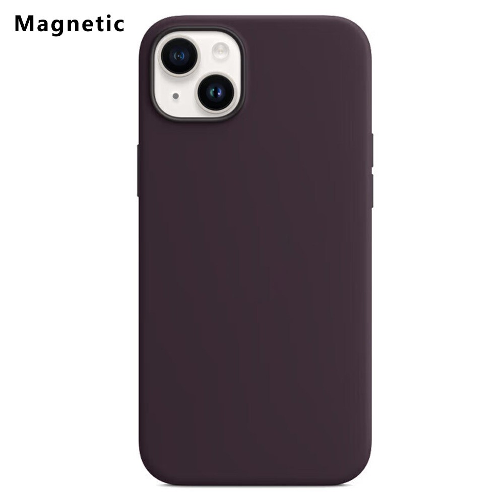 For iPhone 14 Plus Compatible with MagSafe Liquid Silicone Phone Back Cover (No Logo) - Dark Purple